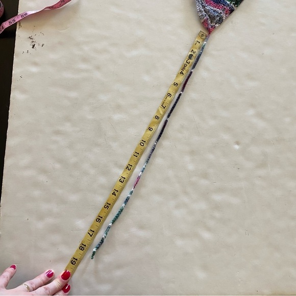 Handmade Crochet Knit Bralette Womens Size Small Adjustable Gray Pink Halter - Picture 6 of 8